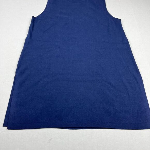 Theory Womens Knit Tunic Shirt Blue Sleeveless Classic Chic Long Tank MEDIUM - Picture 2 of 12